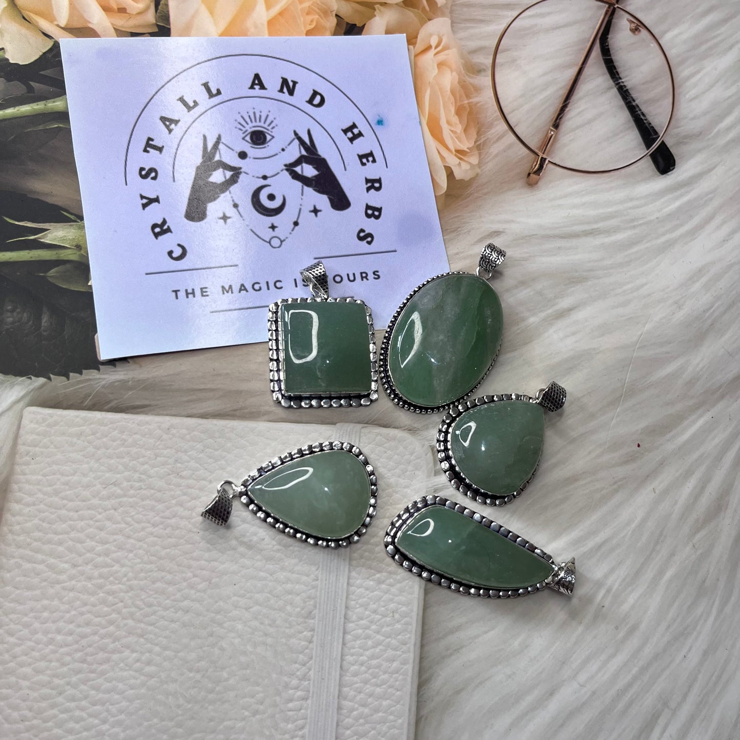 Green aventurine pendant by Crystall and Herbs