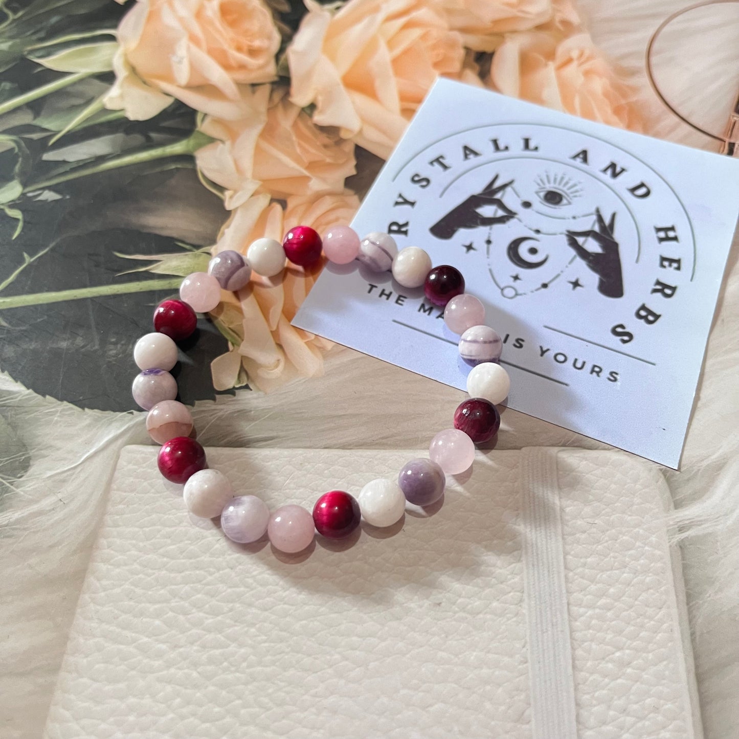 Love Beauty Pink Bracelet by Crystall and Herbs