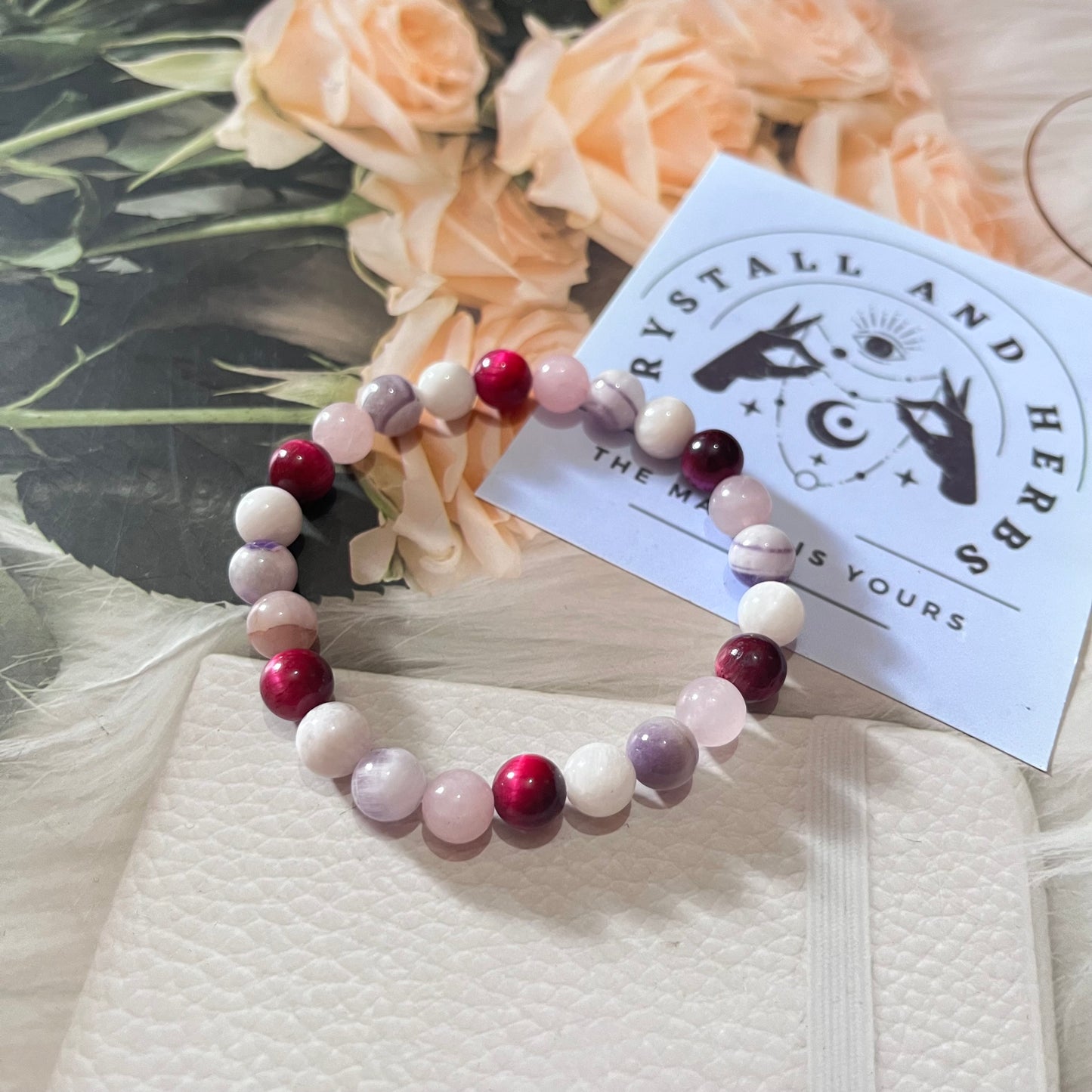 Love Beauty Pink Bracelet by Crystall and Herbs