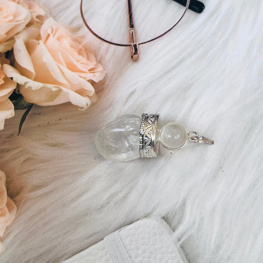 Clear Quartz Tumble Pendant by Crystall and Herbss