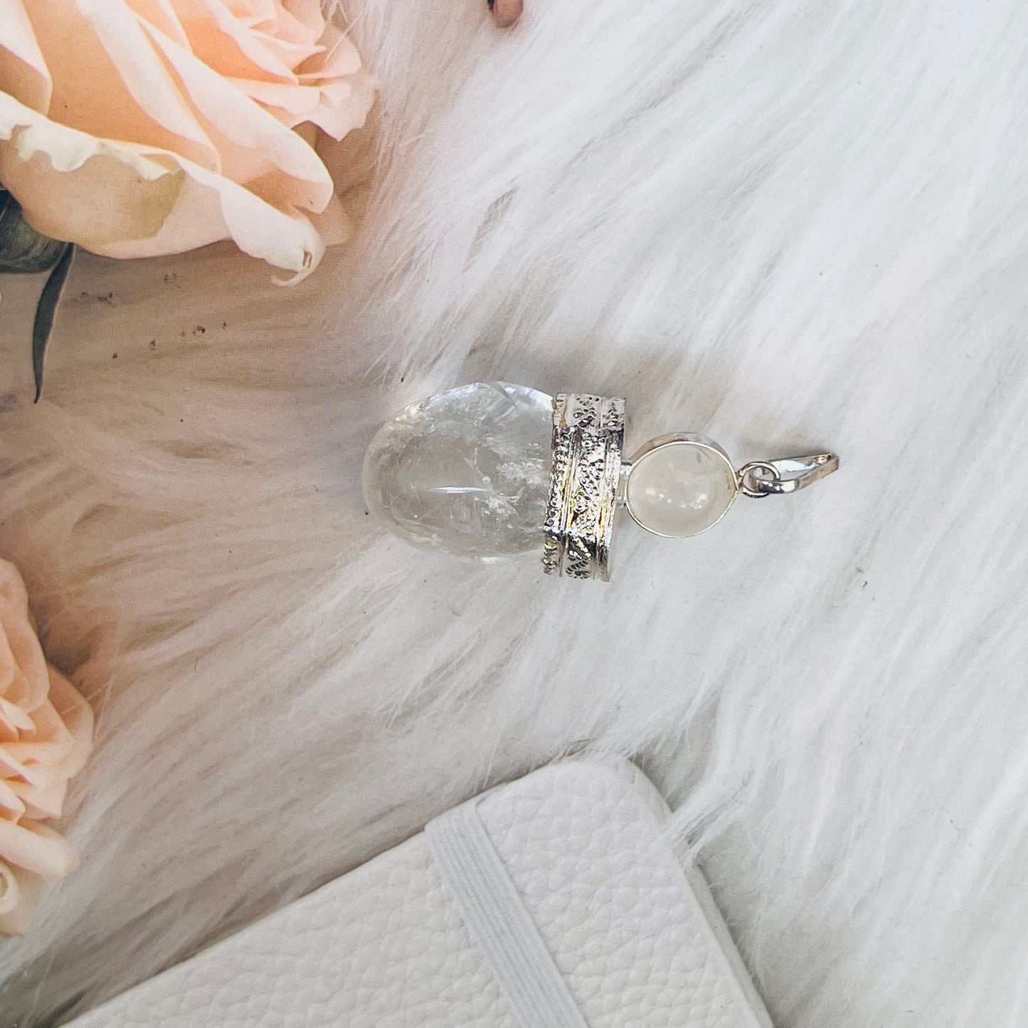 Clear Quartz Tumble Pendant by Crystall and Herbss