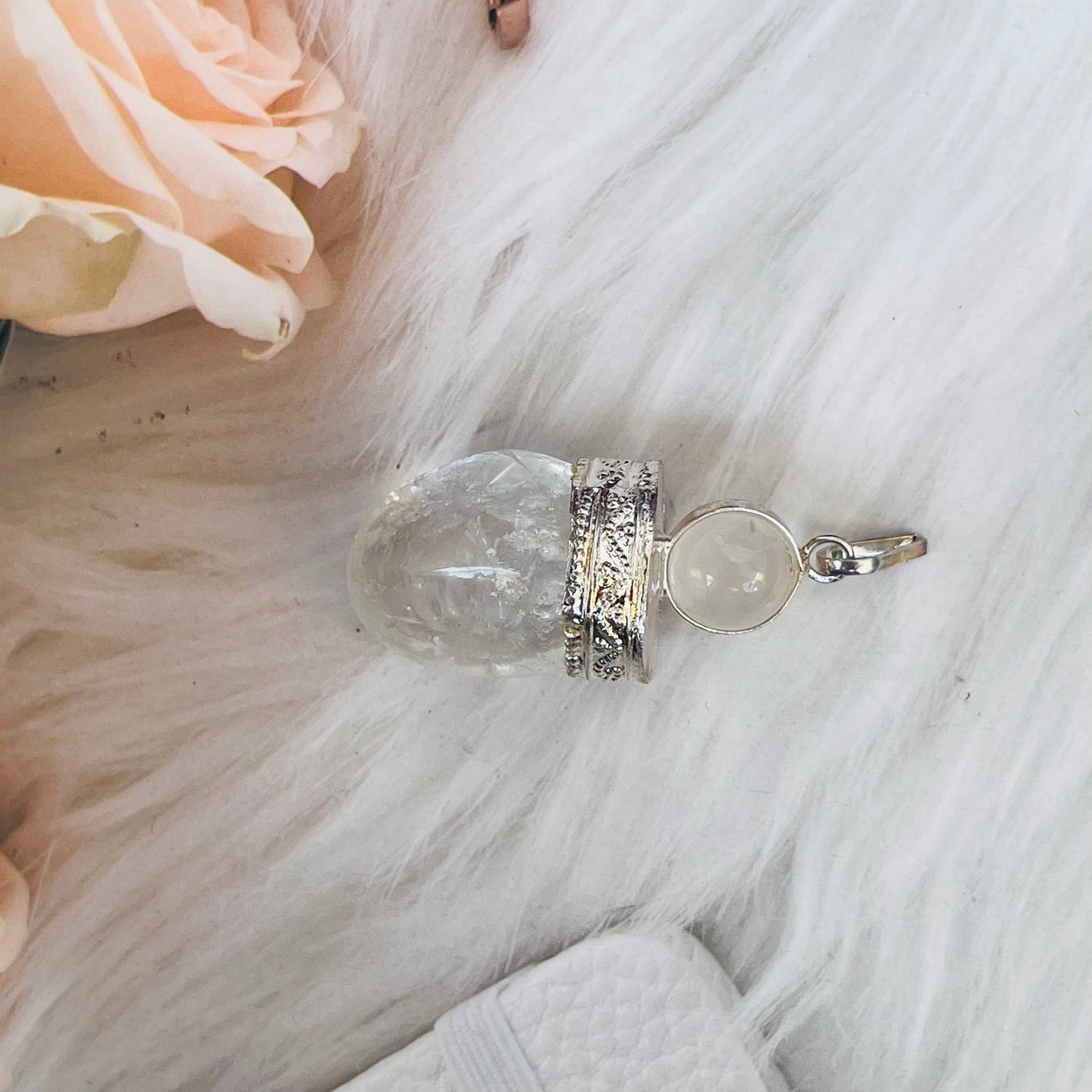 Clear Quartz Tumble Pendant by Crystall and Herbss