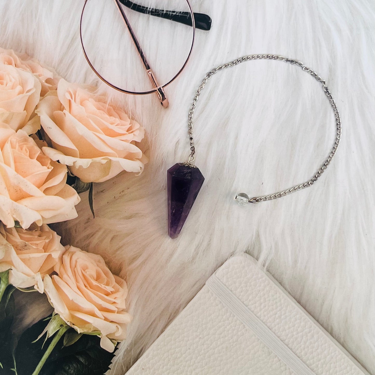 Amethyst Pendulum Divination by Crystall and Herbs