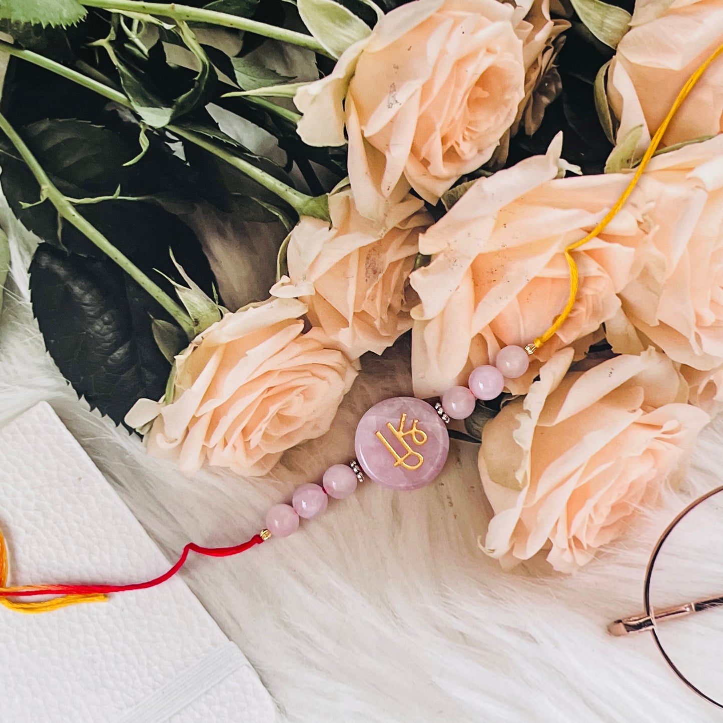 Rose Quartz Rakhi by Crystall and Herbs