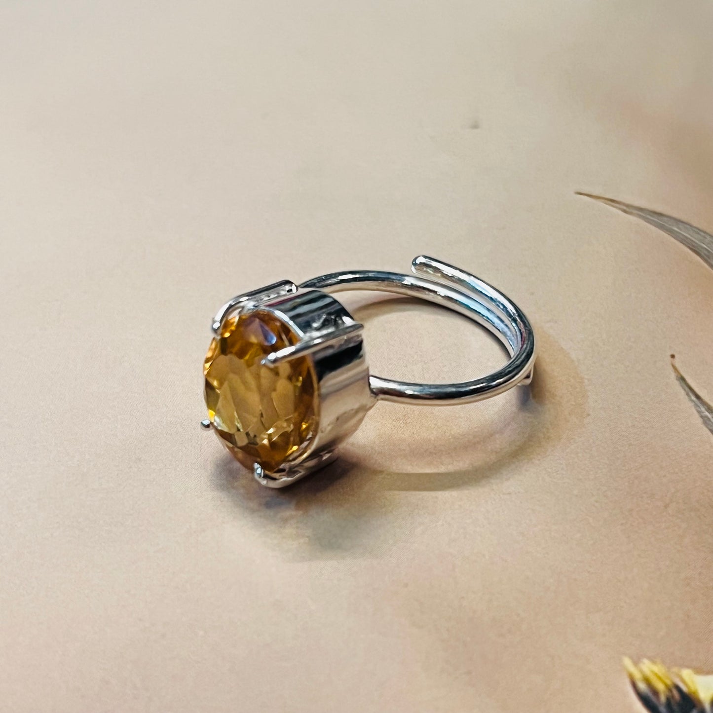 Citrine Wealth Ring by Crystall and Herbs