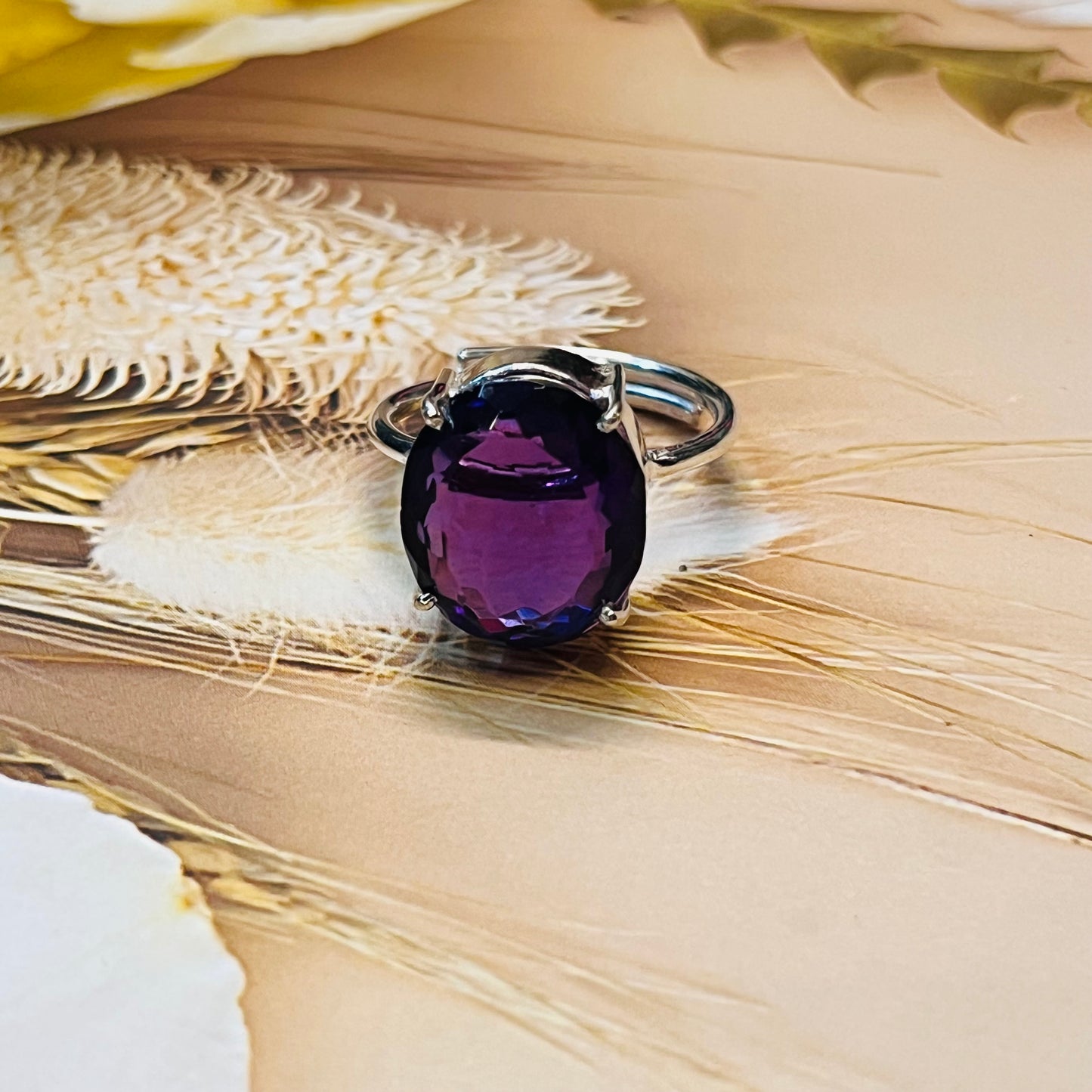 Amethyst Ring by Crystall and Herbs