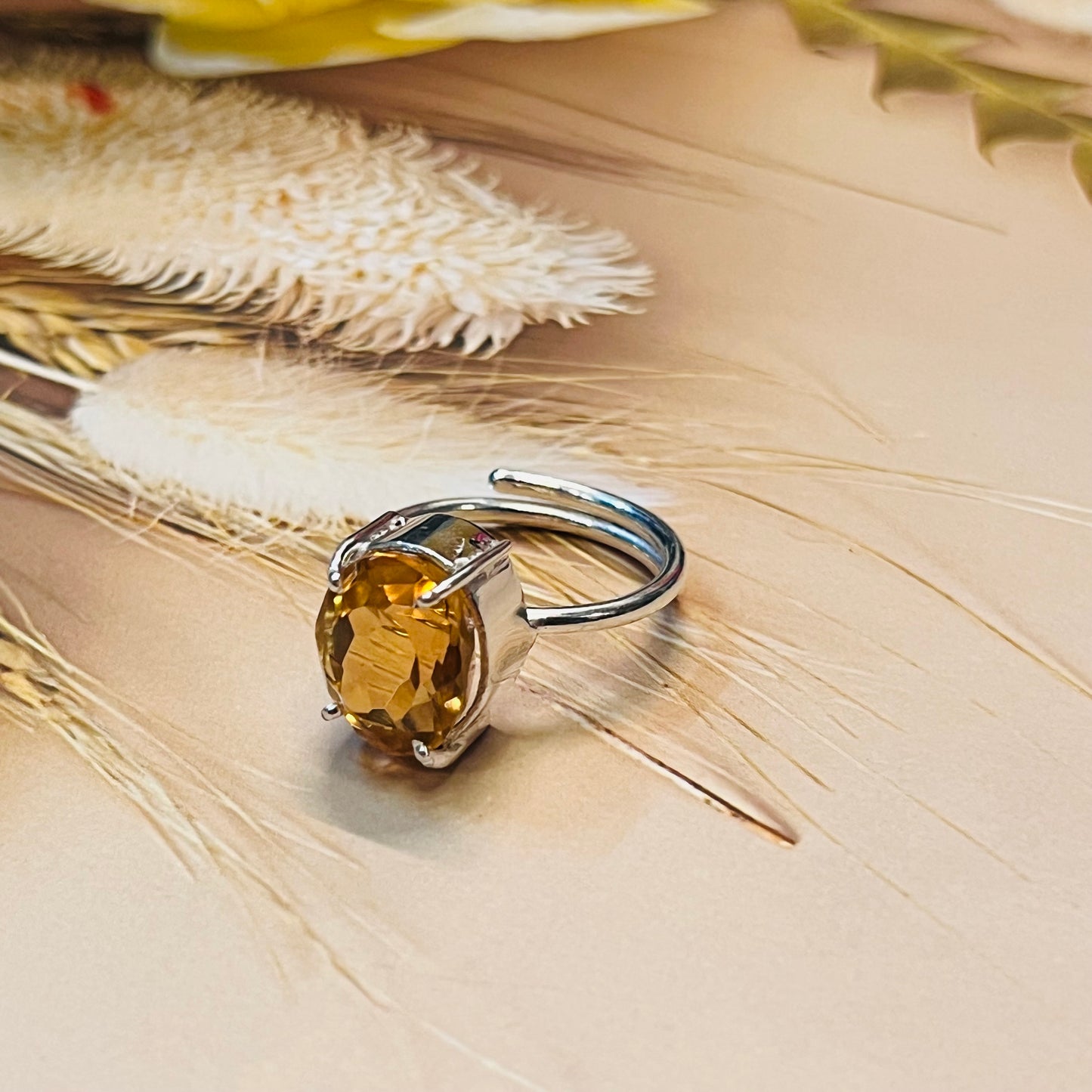 Citrine Wealth Ring by Crystall and Herbs