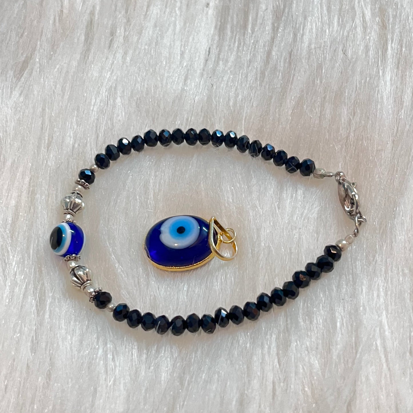 Evil Eye Combo Bracelet with Pendant by Crystall and Herbs