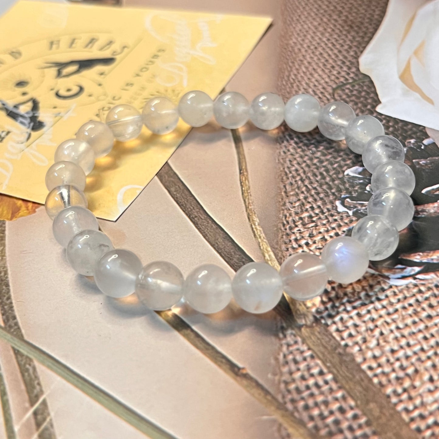 Clear Moonstone Bracelet by Crystall and Herbs