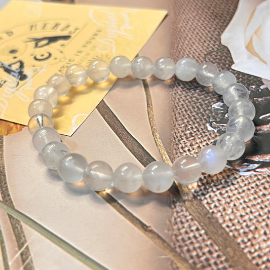 Clear Moonstone Bracelet by Crystall and Herbs