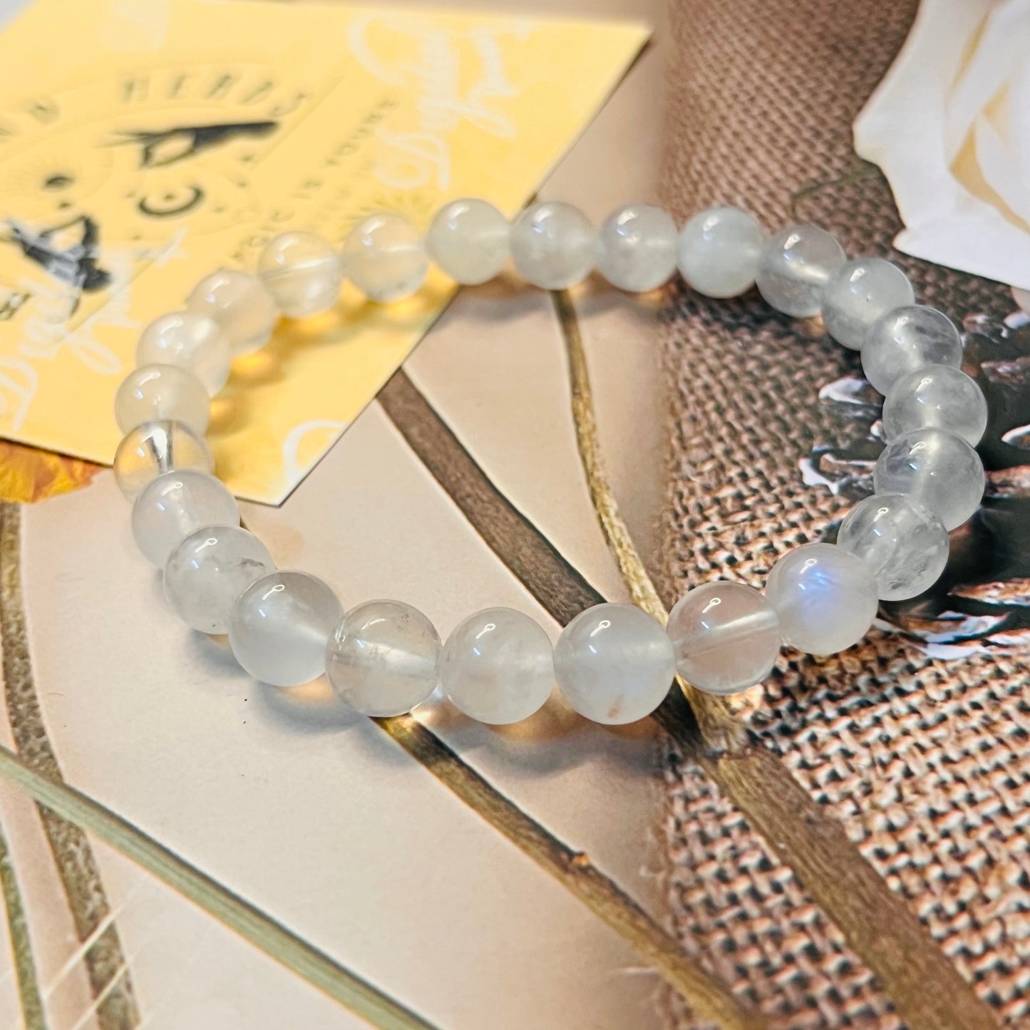 Clear Moonstone Bracelet by Crystall and Herbs