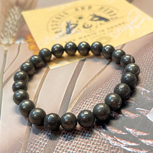 Green Pyrite Bracelet by Crystall and Herbs – Energized for Wealth, Protection &amp; Manifestation