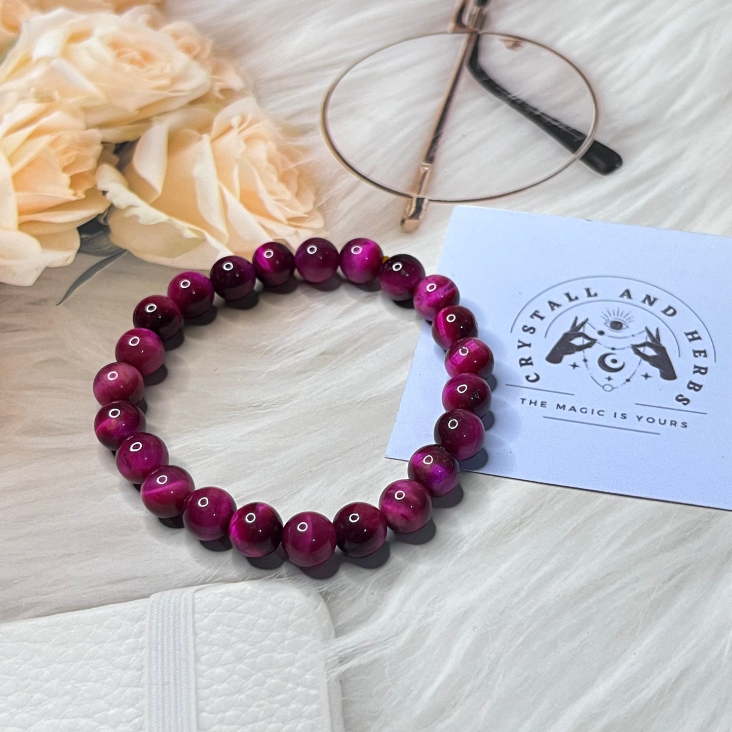 Pink Tigers Eye by Crystall and Herbs