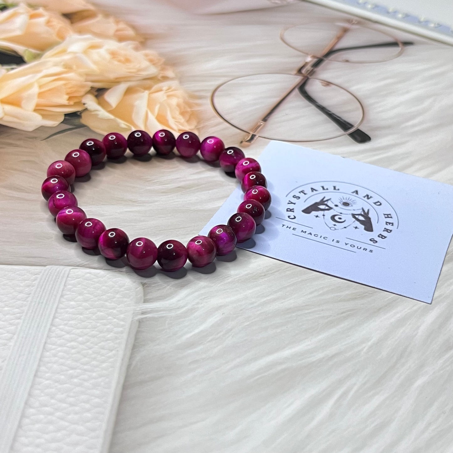 Pink Tigers Eye by Crystall and Herbs