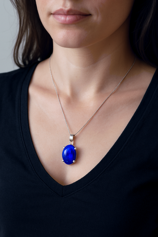 Premium Natural Lapis Lazuli Pendant – High-Quality Crystal for Wisdom, Communication & Spiritual Growth