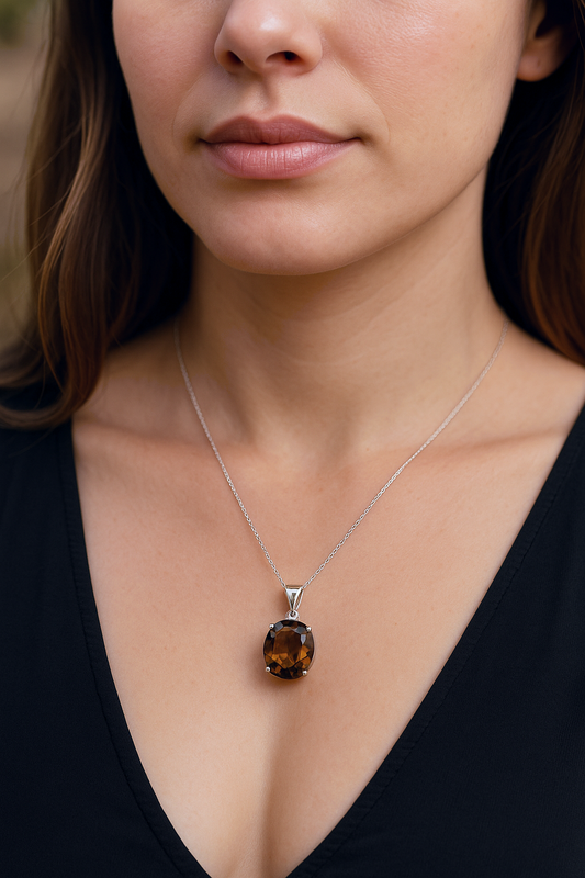 Premium Natural Tiger’s Eye Pendant – High-Quality Crystal for Courage, Protection & Wealth