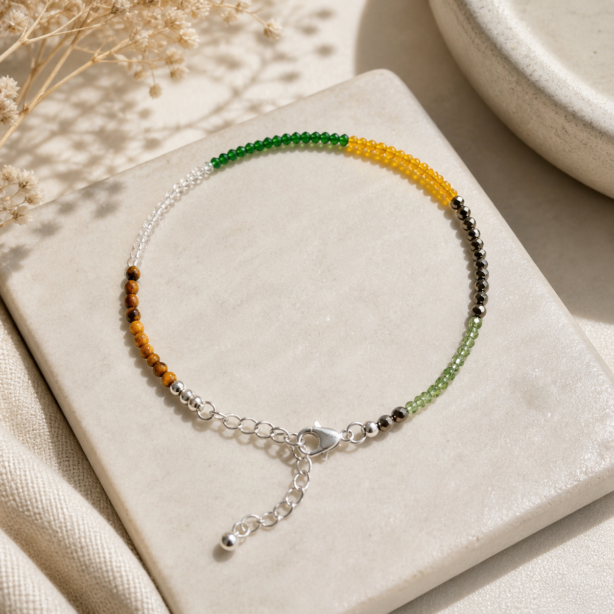 Money Anklet Handmade by Crystall and Herbs