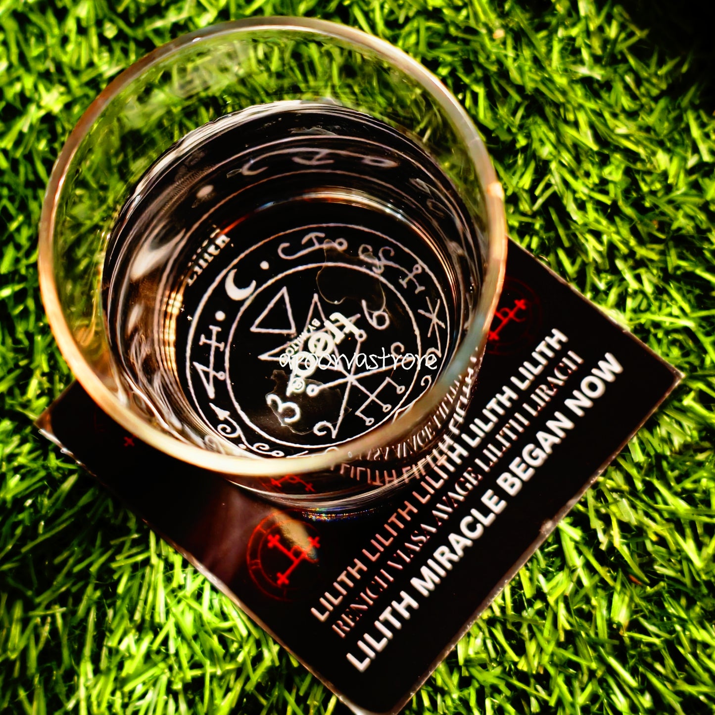 Goddess Lilith Magic Sigil and Power words Energized manifestation Square card With lamination