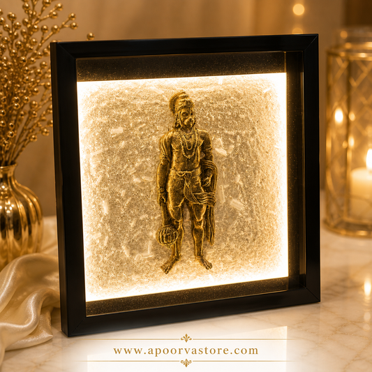 Pyrite Hanuman with Selenite lamp by Crystall and Herbs