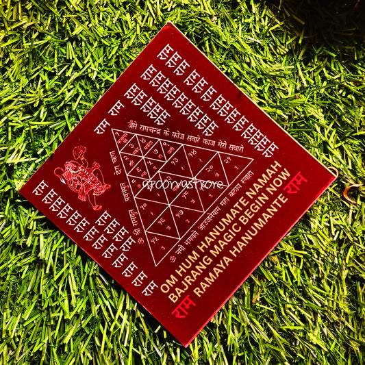 Hanuman Blessings and Wish Energy Square Energized and Activated Energy Square ( Laminated)