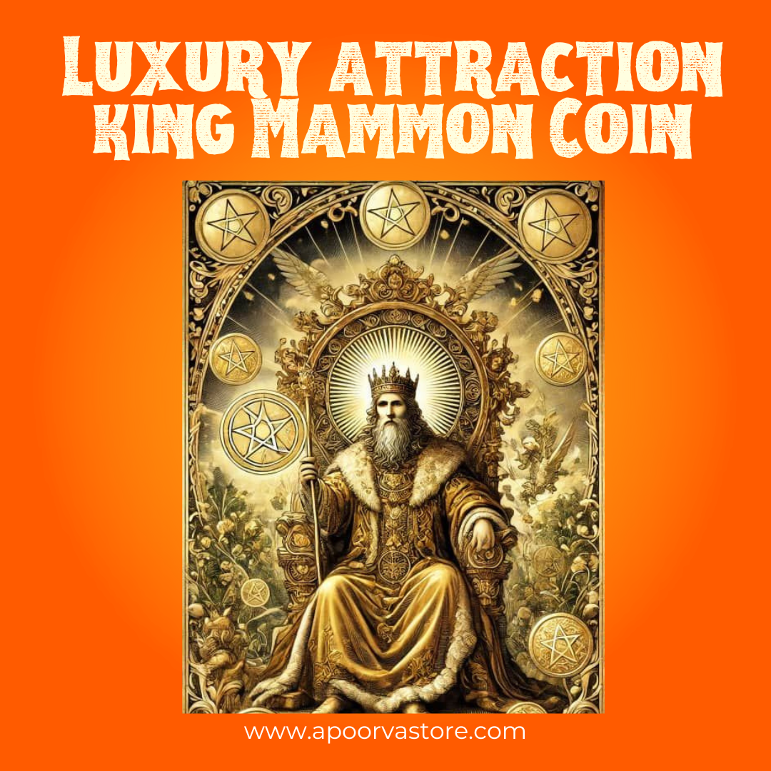 Luxury and Wealth King Mammon Sigil and Chant Coin by Crystall and Herbs