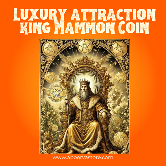 Luxury and Wealth King Mammon Sigil and Chant Coin by Crystall and Herbs