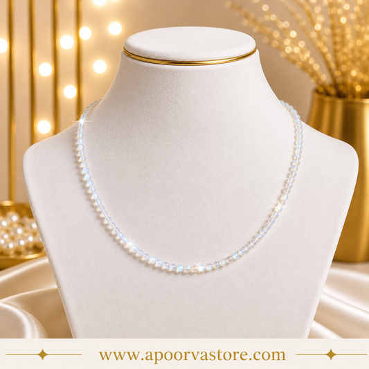 Moonstone 1mm Necklace Handmade by Crystall and Herbs