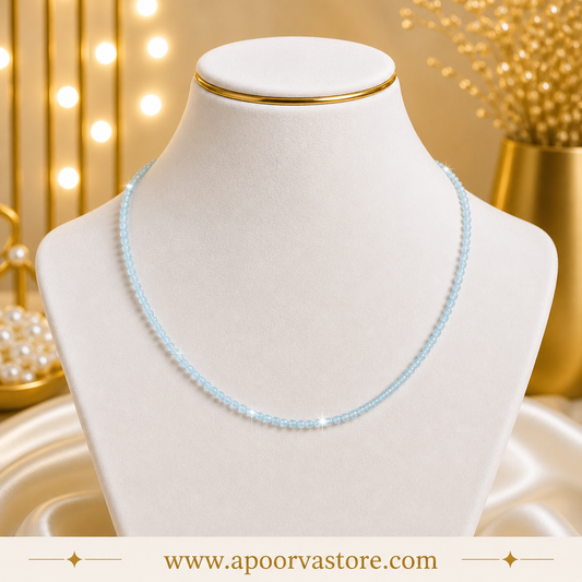Aquamarine 1mm handmade Necklace by Crystall and Herbs