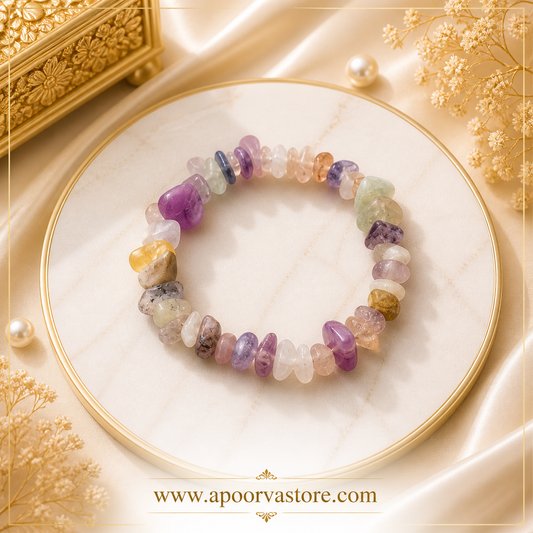 Flourite Chip Bracelet handmade by Crystall and Herbs