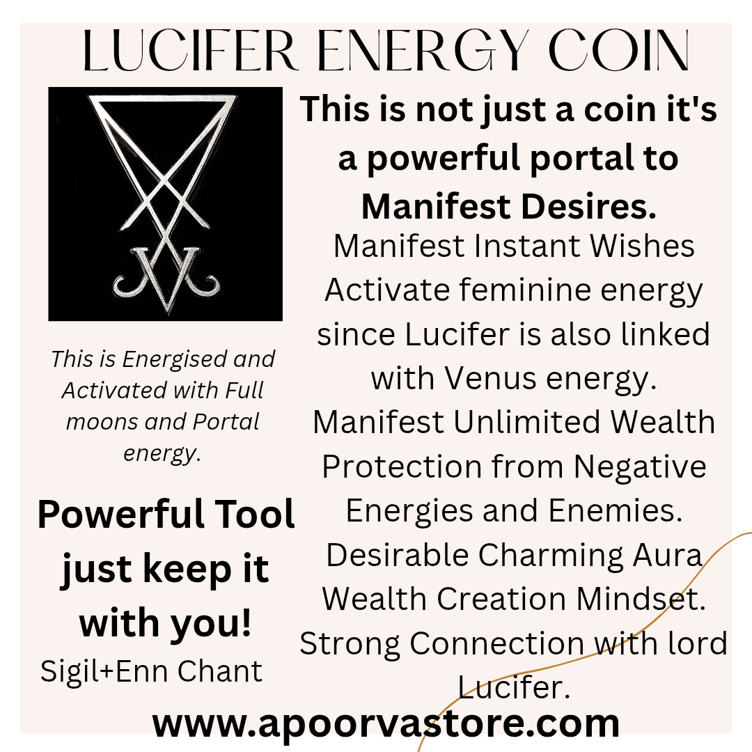 Lucifer Sigil with Enn Chant Talisman Crystal Coin by Crystall and Herbs