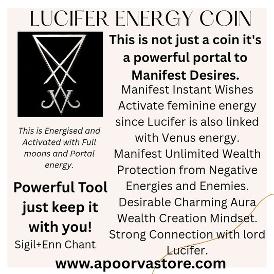 Lucifer Sigil with Enn Chant Talisman Crystal Coin by Crystall and Herbs