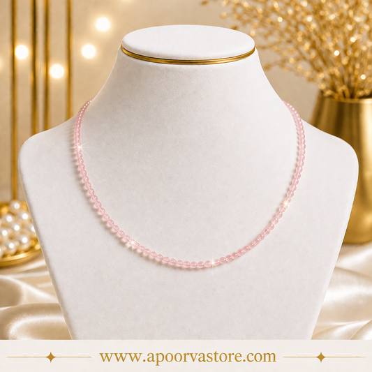 Rose Quartz 1mm handmade Necklace by Crystall and herbs