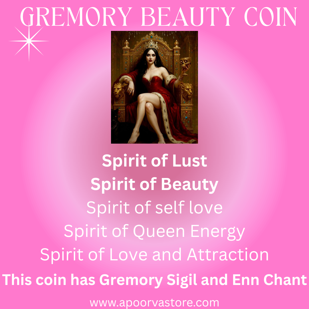 Spirit Gremory Coin by Crystall and herbs
