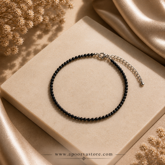 Black obsidian 1mm handmade bracelet by Crystall and herbs