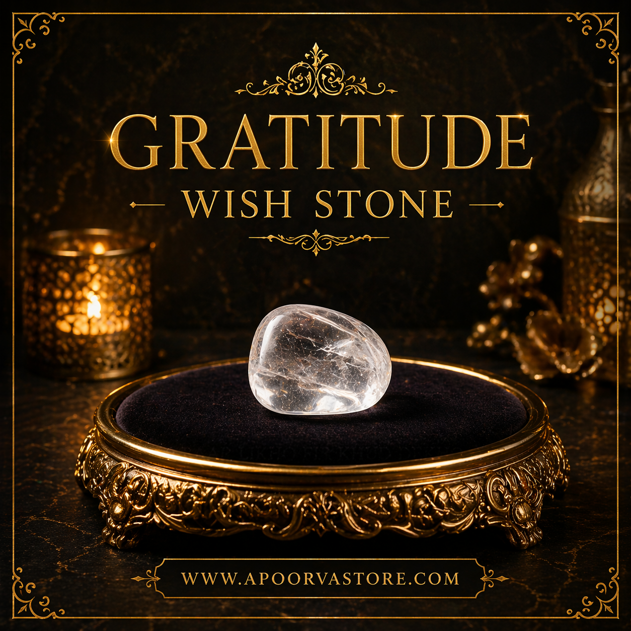 Gratitude Wish Stone for all Purpose by Crystall and Herbs (1 unit)