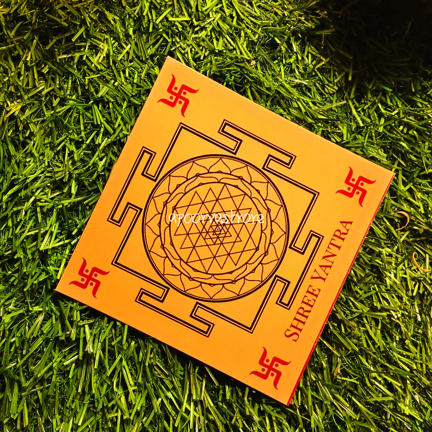 Shree Yantra Energized Square card  Wish fulfillment tool for all purpose (Laminated)