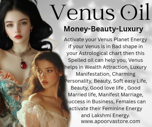 Venus- Shukra Oil for Beauty- Luxury- Success Attraction by Crystall and Herbs