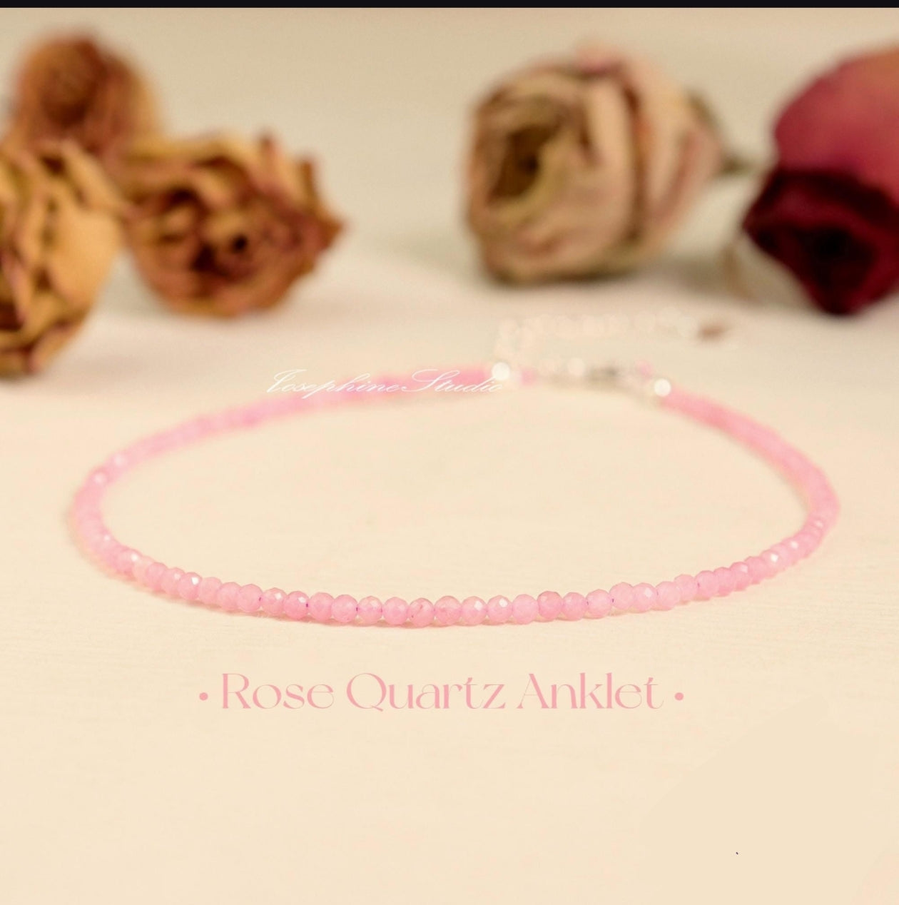 Rose Quartz Anklet - Love, Beauty, Self Love and Emotional Balance