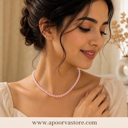Rose Quartz Necklace Handmade by Crystall and Herbs