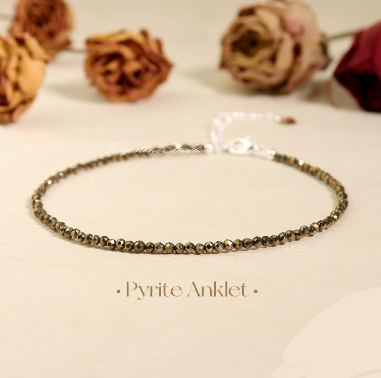 Pyrite crystal Anklet - Wealth, Success, Protection and Confidence