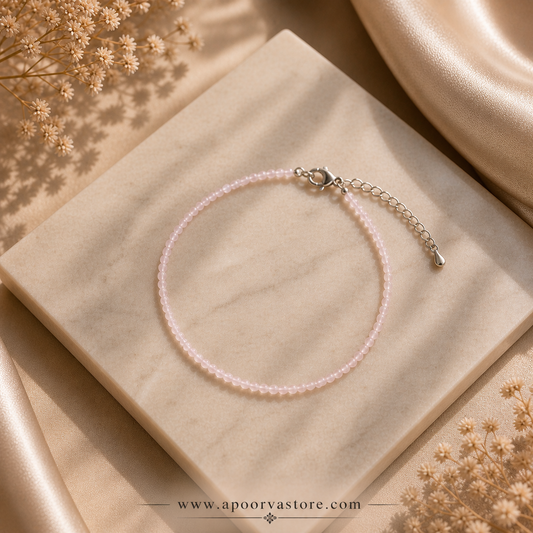 Rose Quartz 1mm handmade Bracelet by Crystall and herbs