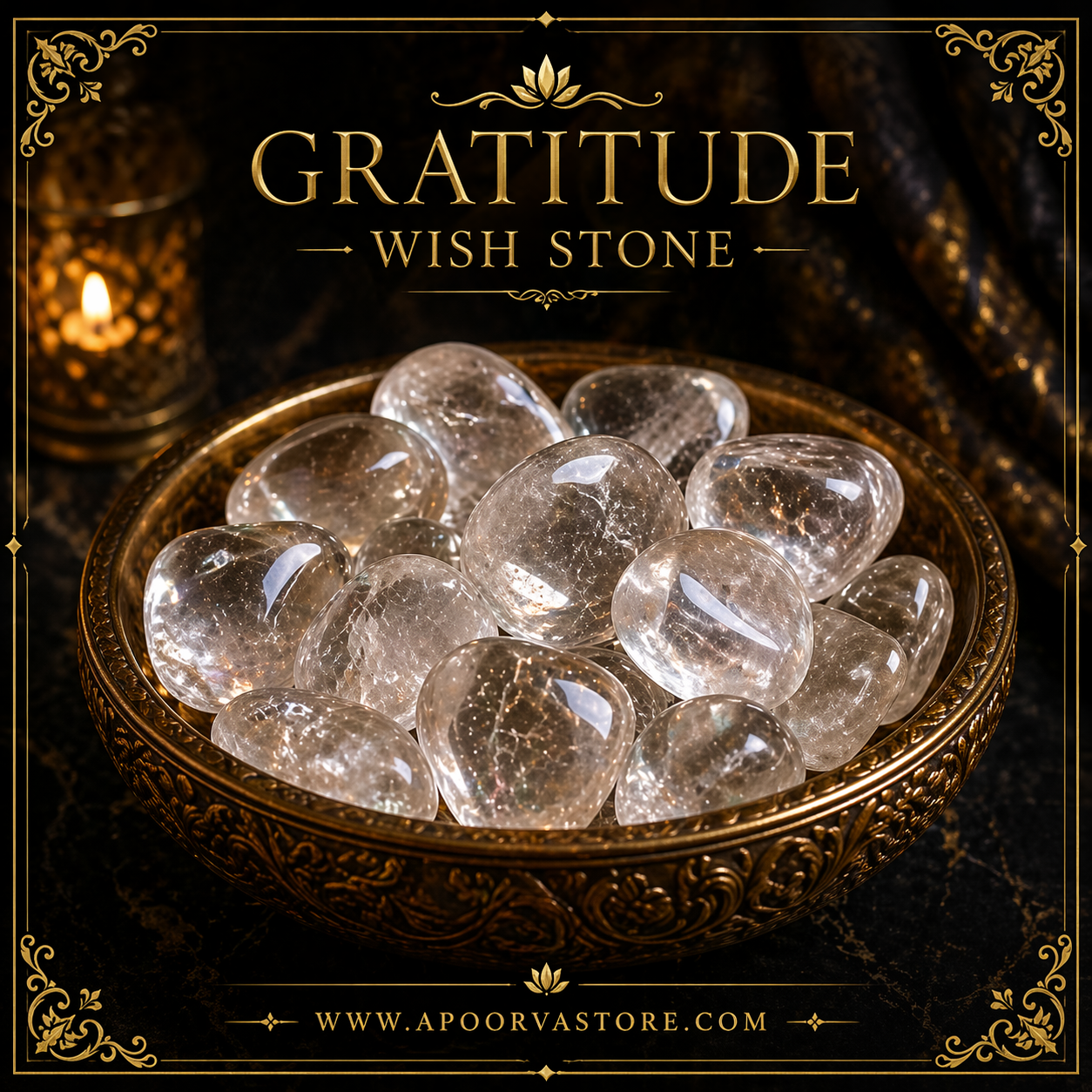 Gratitude Wish Stone for all Purpose by Crystall and Herbs (1 unit)