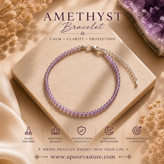 Amethyst 1mm Bracelet Handmade by Crystall and Herbs