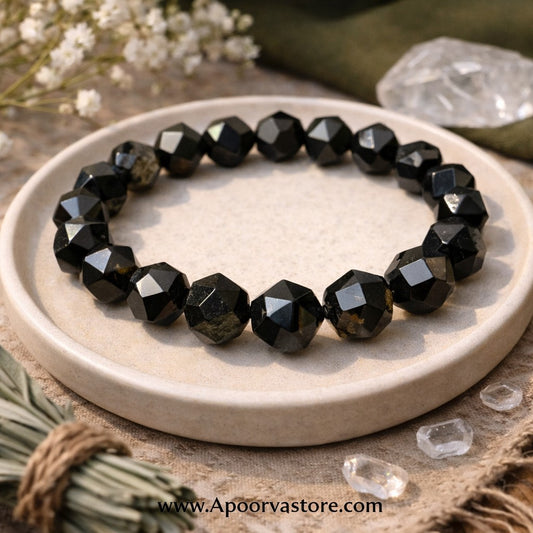 Black Banded Agate Star Cut Bracelet 10mm – Protection, Stability & Strength Activation