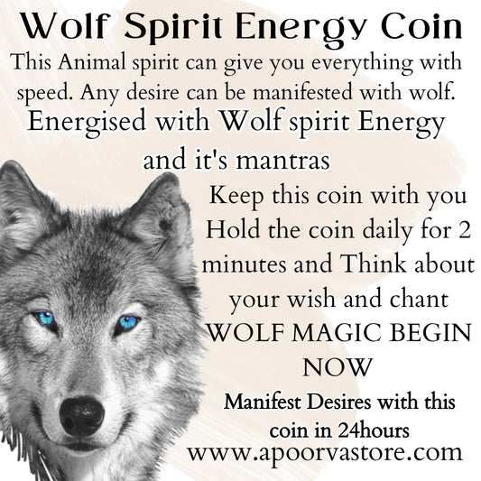 Wolf Spirit Wish Coin by Crystall and herbs