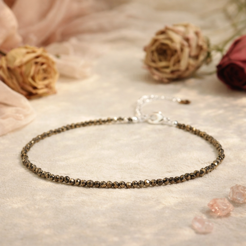 Pyrite crystal Anklet - Wealth, Success, Protection and Confidence