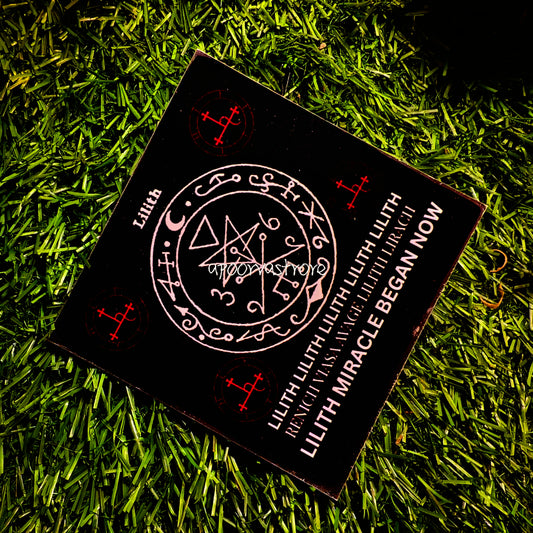 Goddess Lilith Magic Sigil and Power words Energized manifestation Square card With lamination