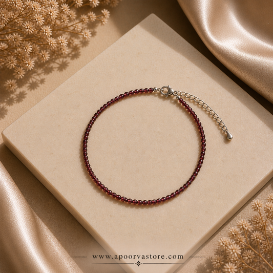 Ruby 1mm Handmade bracelet by Crystall and Herbs
