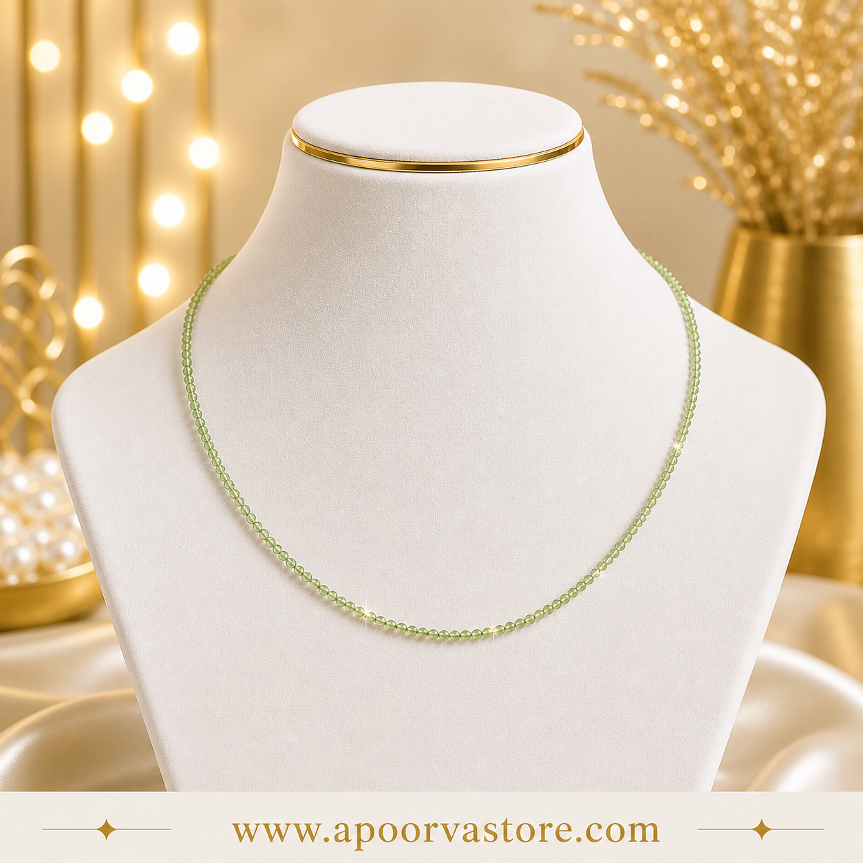 Green Aventurine 1mm handmade Necklace by Crystall and Herbs