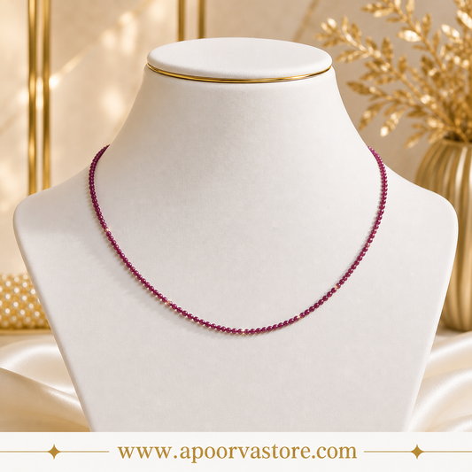 Ruby Necklace 1mm Handmade by Crystall and Herbs